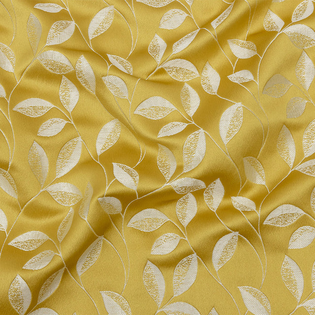 Satin-Faced Jacquard - Sunflower Foliage - British Imported