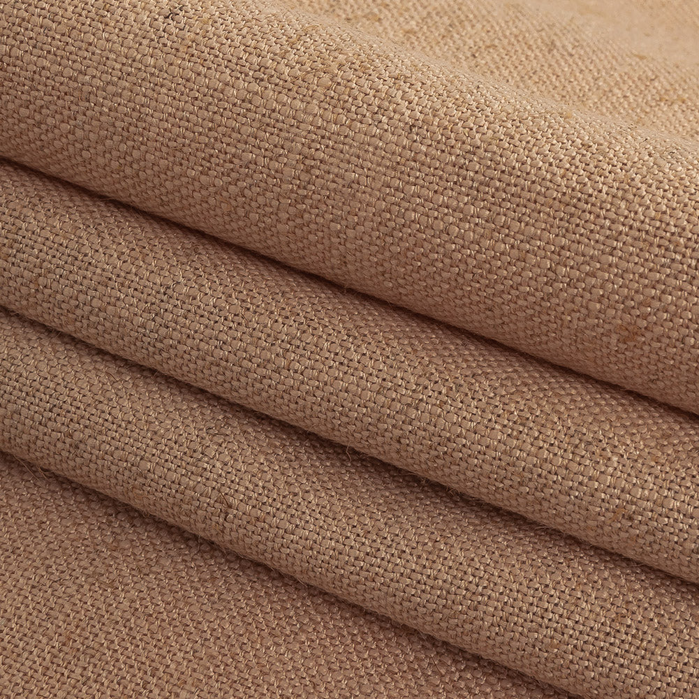 Polyester, Viscose and Linen Woven - Nude - British Imported Folded