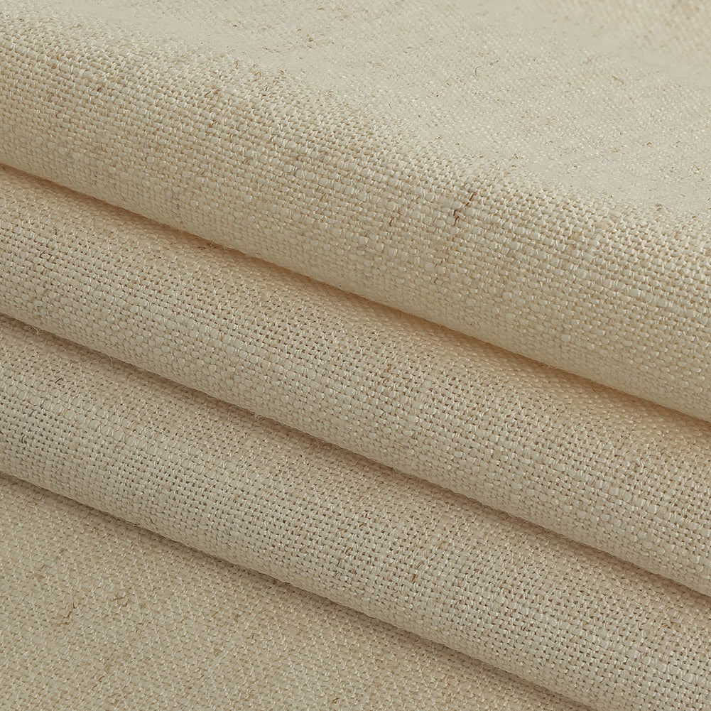 Polyester, Viscose and Linen Woven - Oyster - British Imported Folded