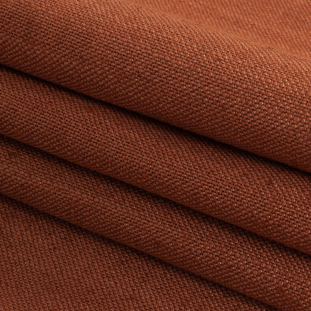 Polyester, Viscose and Linen Woven - Rust - British Imported Folded