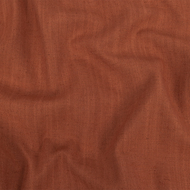 Polyester, Viscose and Linen Woven - Rust - British Imported