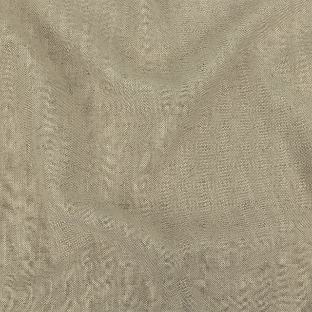 Polyester, Viscose and Linen Woven - Stone - British Imported