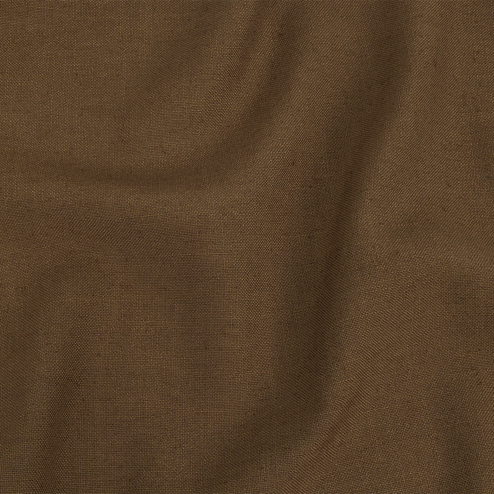 Polyester, Viscose and Linen Woven - Toffee - British Imported