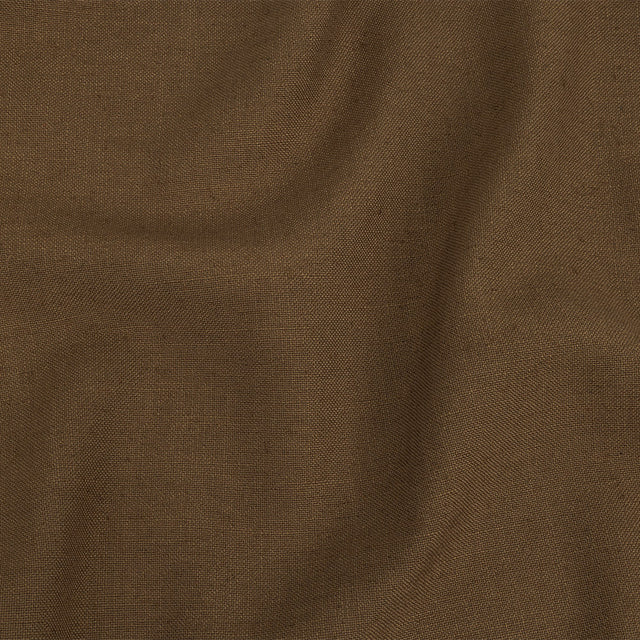 Polyester, Viscose and Linen Woven - Toffee - British Imported