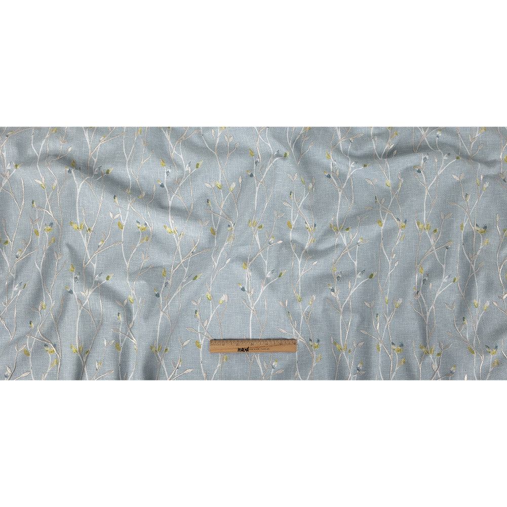 Printed and Embroidered Drapery Woven - Bluebell Branches - British Imported Full