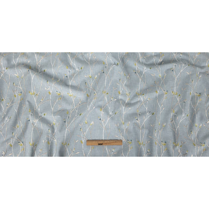 Printed and Embroidered Drapery Woven - Bluebell Branches - British Imported Full
