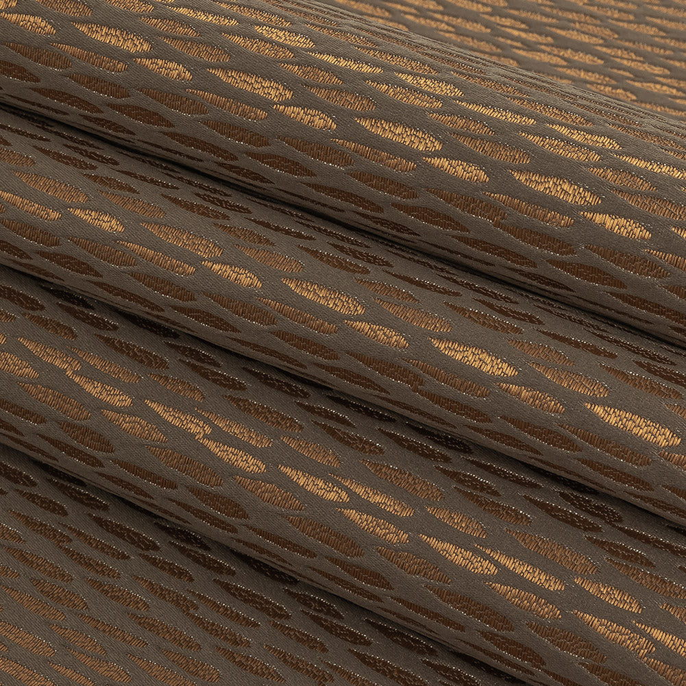 Luminous Drapery Jacquard - Bronze Raindrops - British Imported Folded