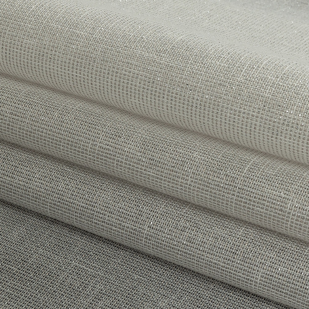 Metallic Drapery Sheers 118" - Ice - British Imported Folded