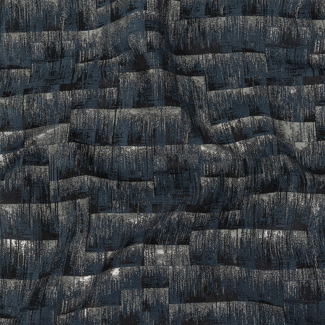 Metallic Drapery Woven - Ink Ikat - British Imported