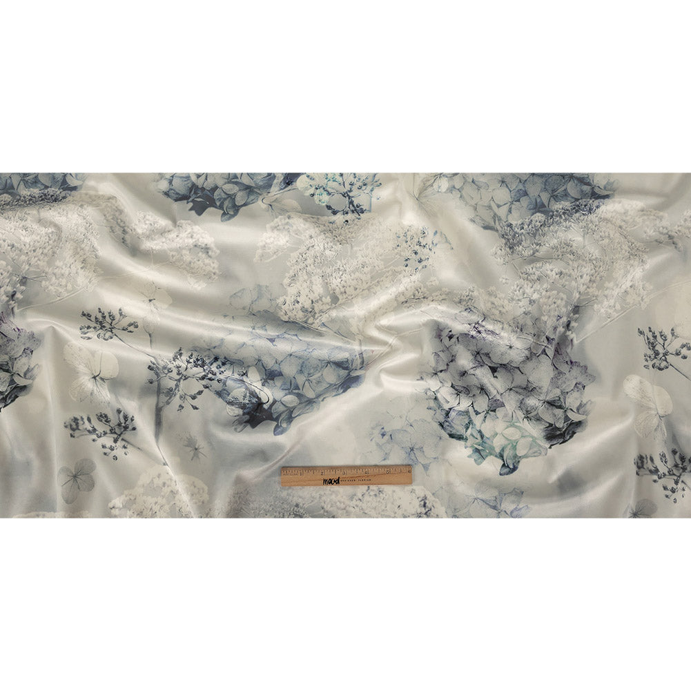 Polyester Knit Microvelvet - Sky Floral - British Imported Full
