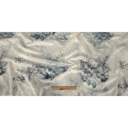 Polyester Knit Microvelvet - Sky Floral - British Imported Full