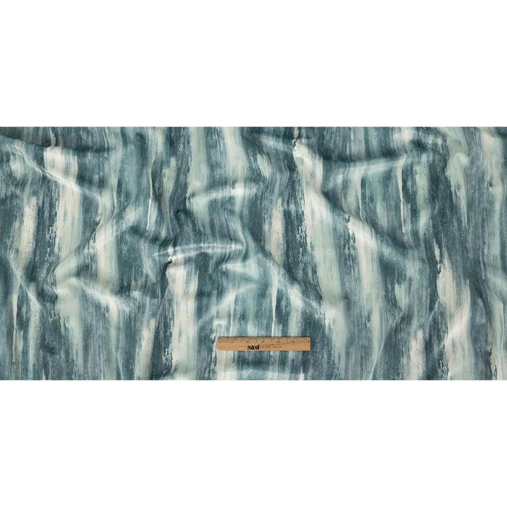 Polyester Knit Microvelvet Print - Alpine Brushstrokes - British Imported Full