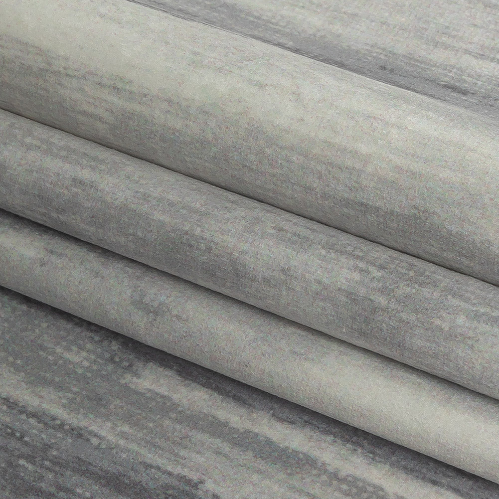 Polyester Knit Microvelvet Print - Slate Brushstrokes - British Imported Folded