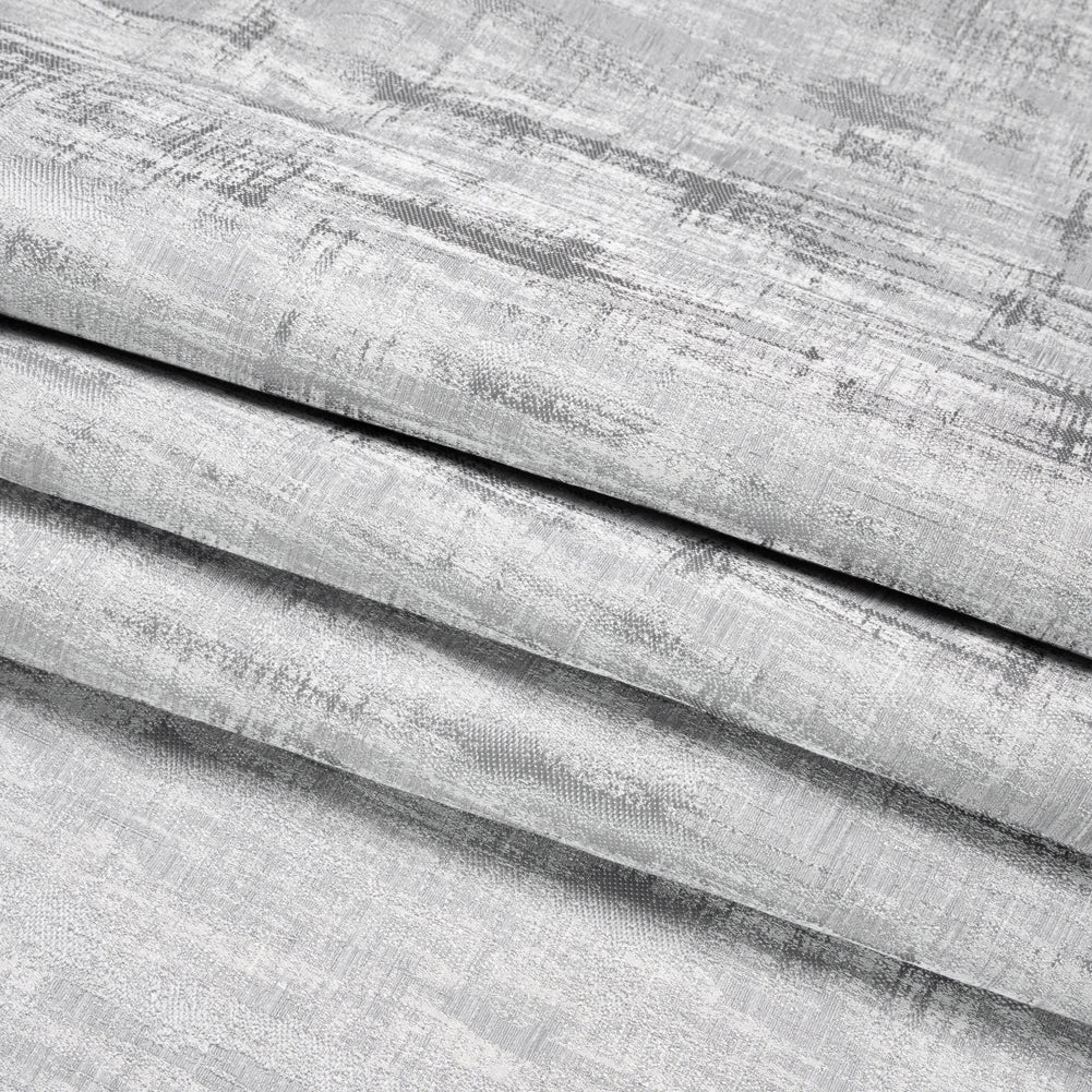 Drapery Jacquard - Dove Distressed Abstract - British Imported Folded