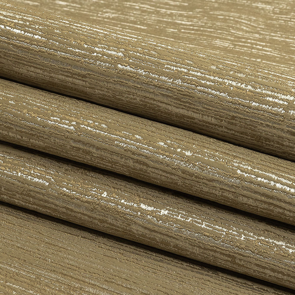 Recycled Polyester Jacquard - Gold Striated - British Imported Folded