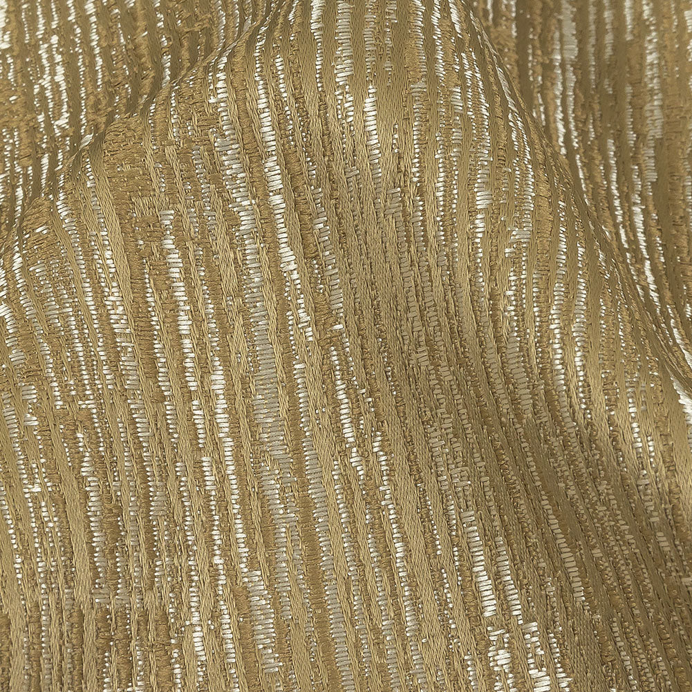 Recycled Polyester Jacquard - Gold Striated - British Imported Detail