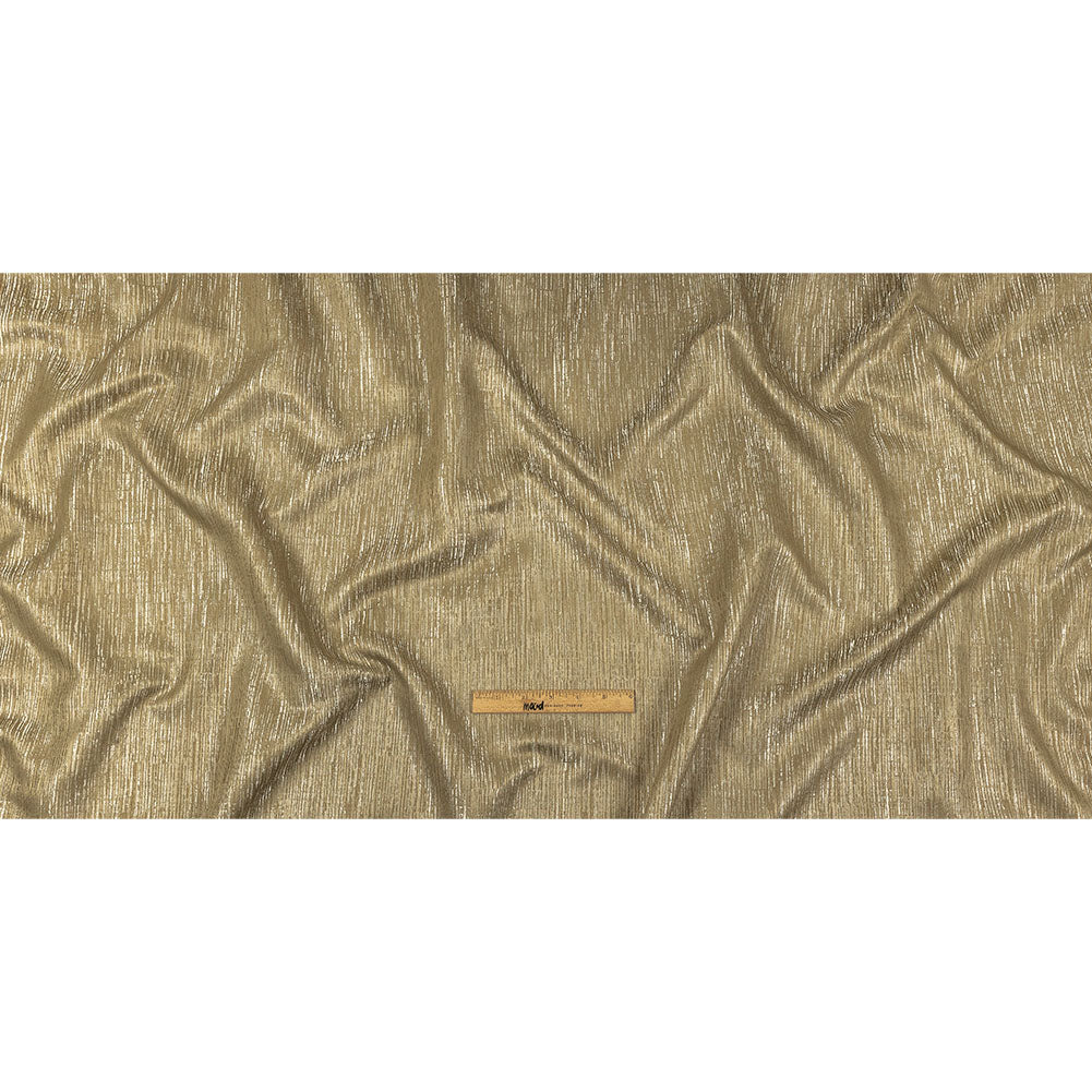 Recycled Polyester Jacquard - Gold Striated - British Imported Full