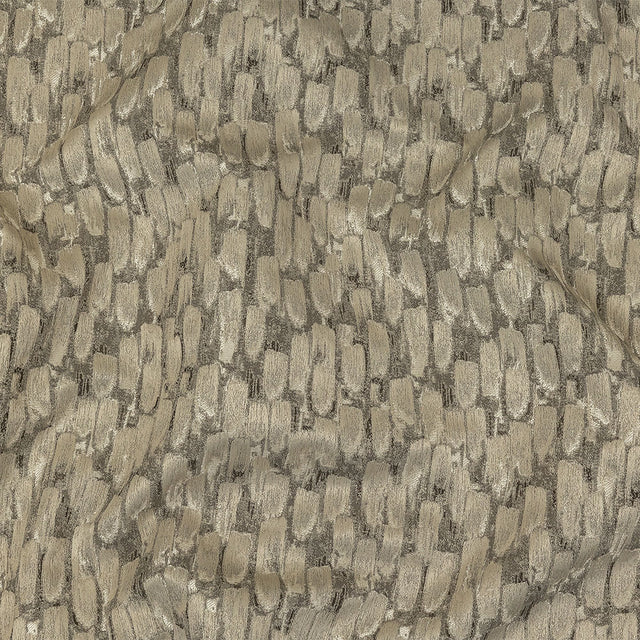 Recycled Polyester Jacquard - Champagne Abstract Brushstrokes - British Imported
