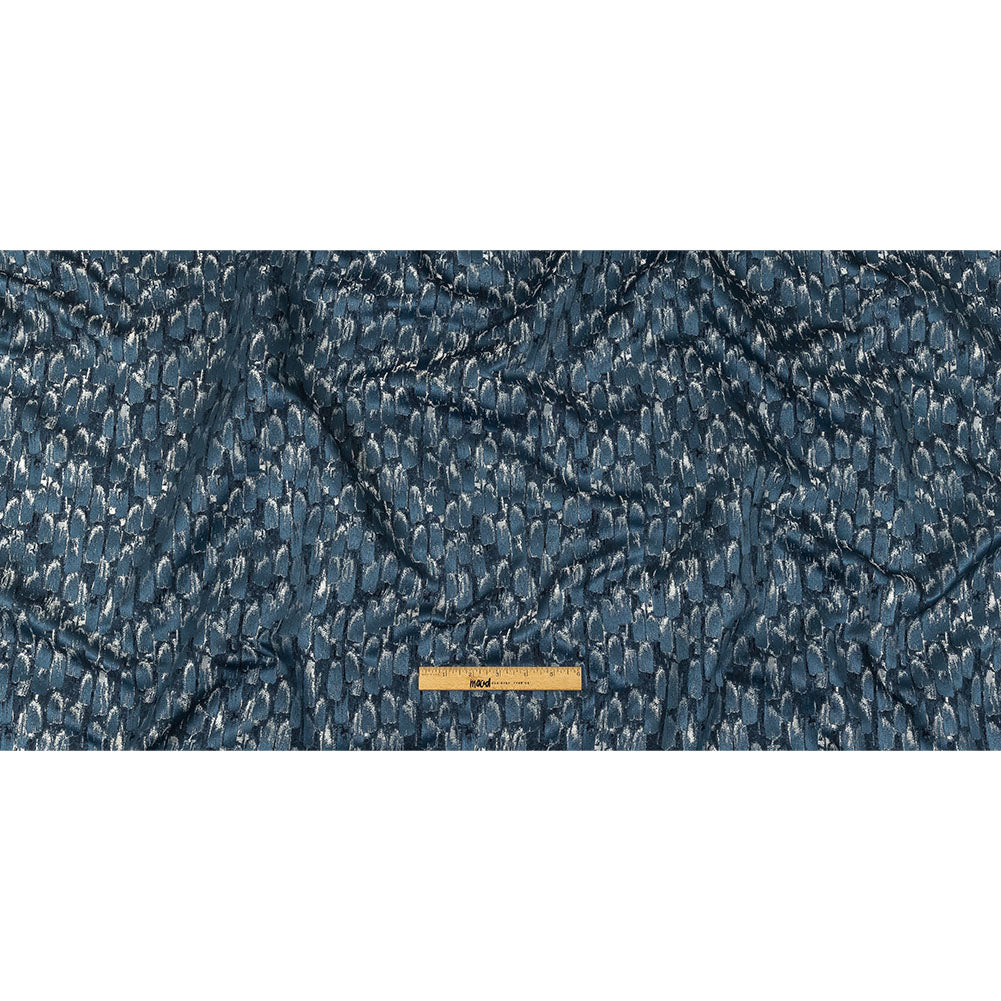 Recycled Polyester Jacquard - Danube Abstract Brushstrokes - British Imported Full