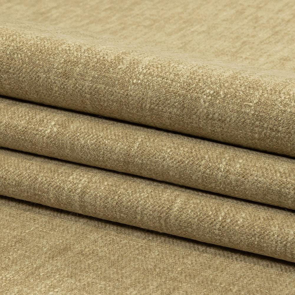 British Imported Heathered Gold Recycled Polyester Drapery Woven Folded