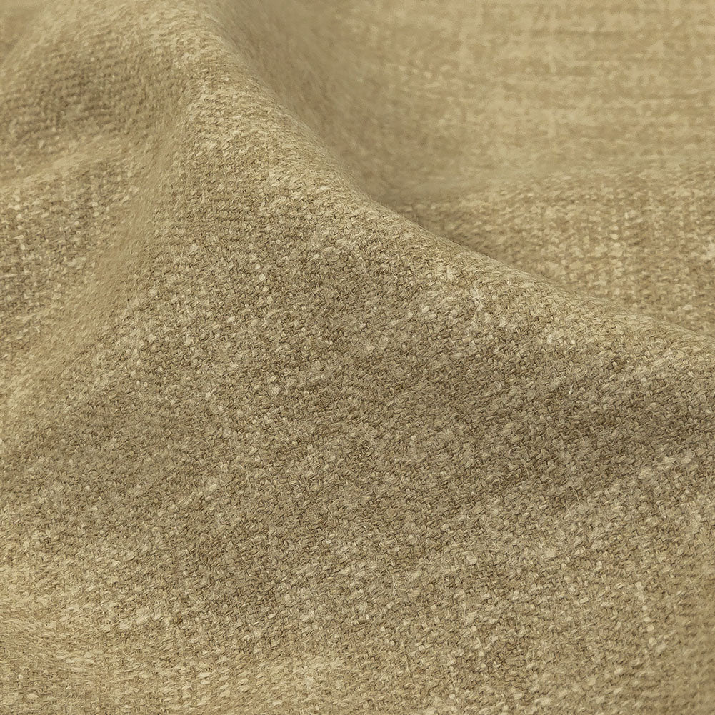 British Imported Heathered Gold Recycled Polyester Drapery Woven Detail