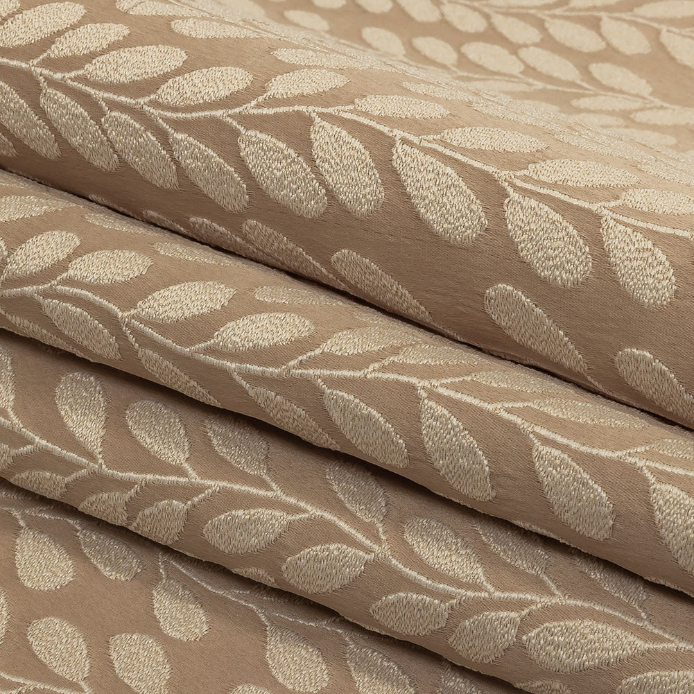 Polyester Jacquard - Linen Cascading Vines - British Imported Folded