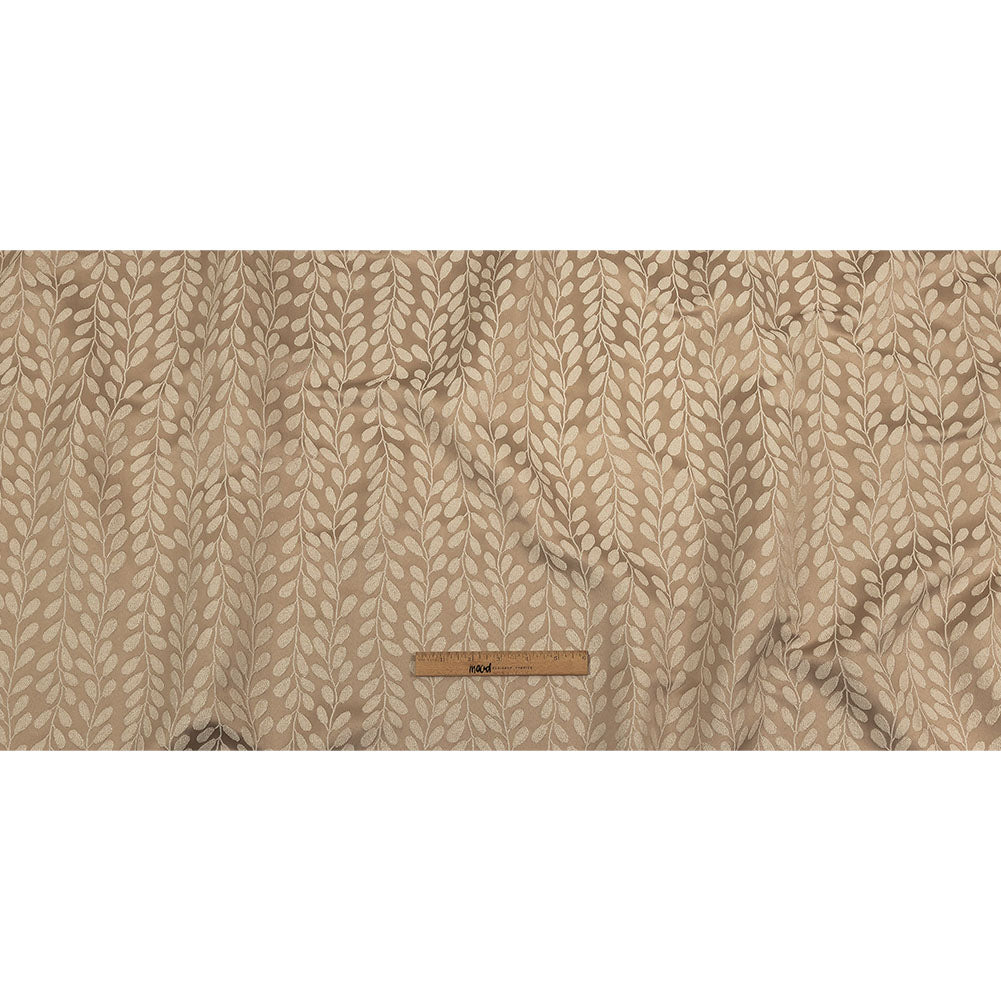 Polyester Jacquard - Linen Cascading Vines - British Imported Full