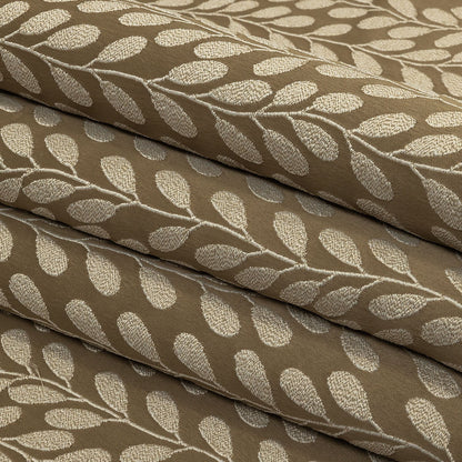Polyester Jacquard - Olive Cascading Vines - British Imported Folded