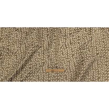 Polyester Jacquard - Olive Cascading Vines - British Imported Full