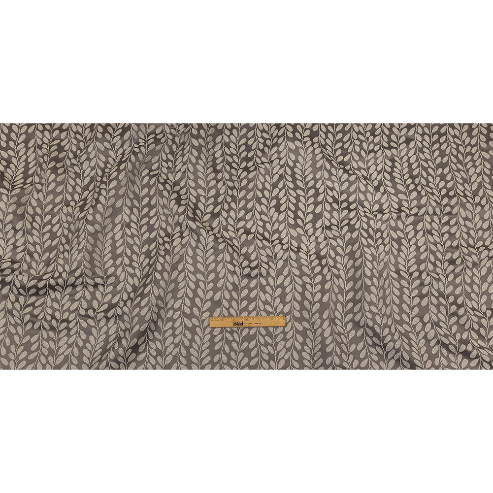 Polyester Jacquard - Slate Cascading Vines - British Imported Full