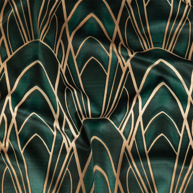 Printed Microvelvet - Emerald Labyrinth of Arches - British Imported