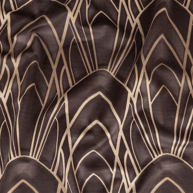 Printed Microvelvet - Graphite Labyrinth of Arches - British Imported