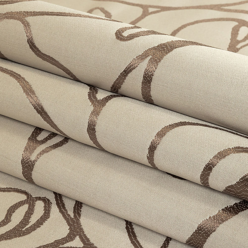 Drapery Jacquard - Latte Face to Face - British Imported Folded