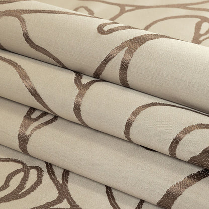 Drapery Jacquard - Latte Face to Face - British Imported Folded