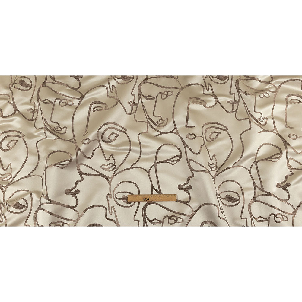 Drapery Jacquard - Latte Face to Face - British Imported Full