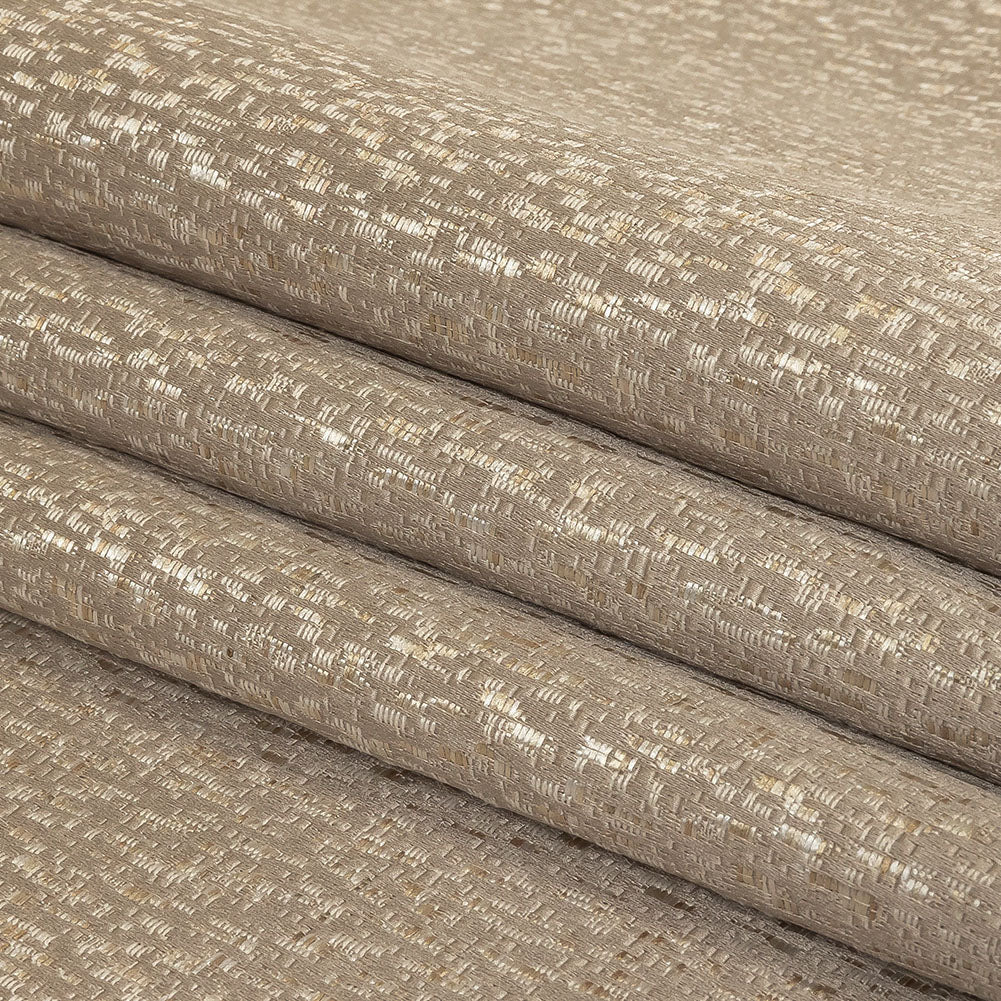 Metallic Drapery Jacquard - Stone Digital Spots - British Imported Folded