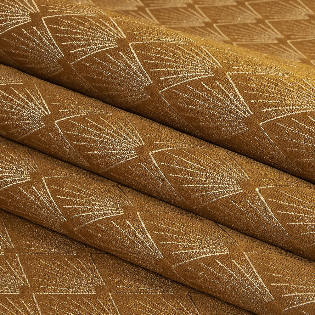 Metallic Drapery Jacquard - Bronze Digital Spots - British Imported Folded