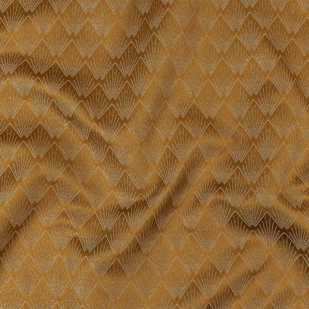 Metallic Drapery Jacquard - Bronze Digital Spots - British Imported