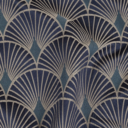 Drapery Jacquard - Sapphire Maze of Fans - British Imported