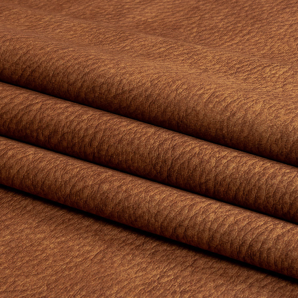 Polyester Microvelvet - Rust Abstract - British Imported Folded