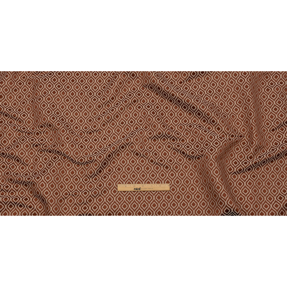 Drapery Jacquard - Rust Simple Ogees - British Imported Full