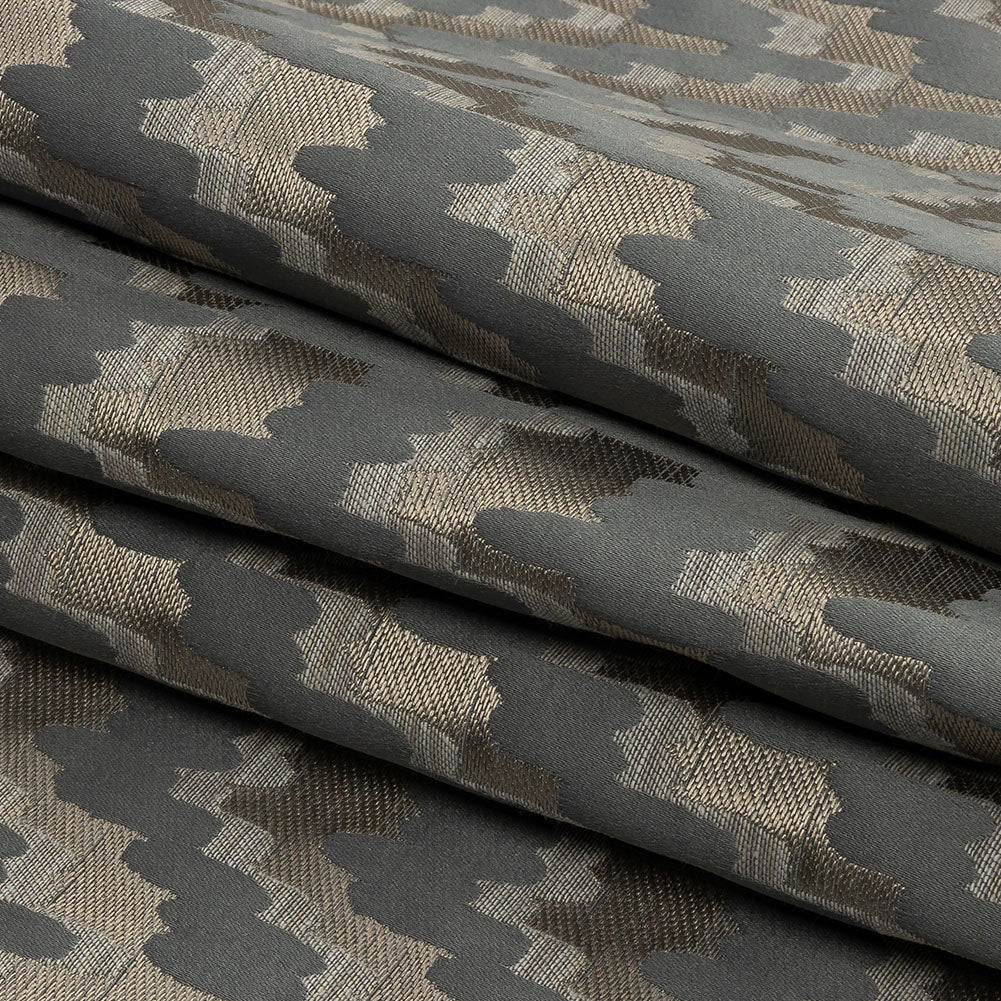 Drapery Jacquard - Slate Abstract Clouds - British Imported Folded