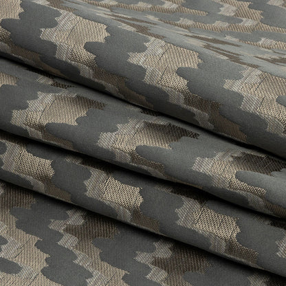 Drapery Jacquard - Slate Abstract Clouds - British Imported Folded