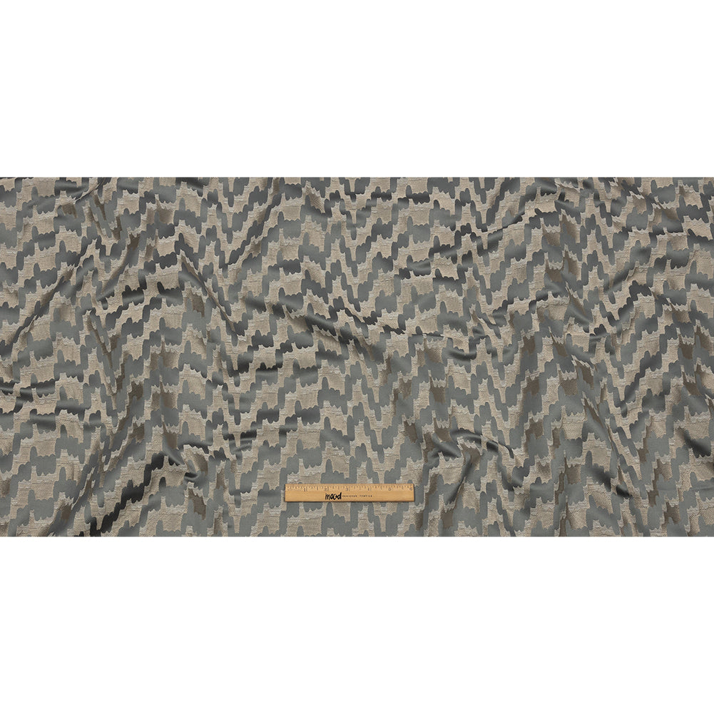 Drapery Jacquard - Slate Abstract Clouds - British Imported Full
