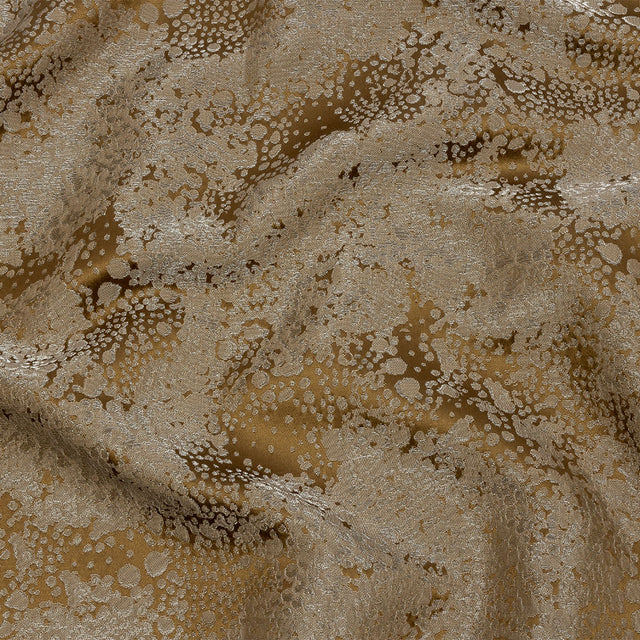 Metallic Drapery Jacquard - Brass Pebbly Spots - British Imported