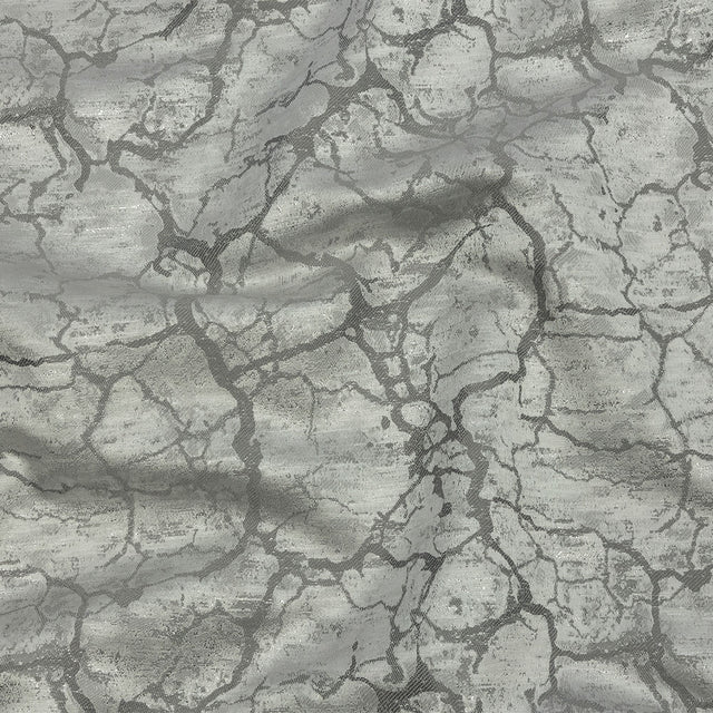 Metallic Drapery Jacquard - Platinum Marble Veins - British Imported