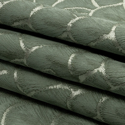 Drapery Jacquard - Jade Fan Scales - British Imported Folded