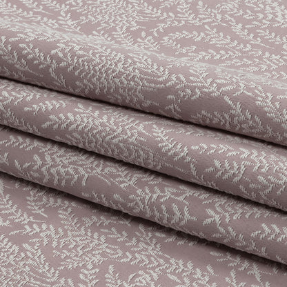 Drapery Jacquard - Orchid Little Leaves - British Imported Folded