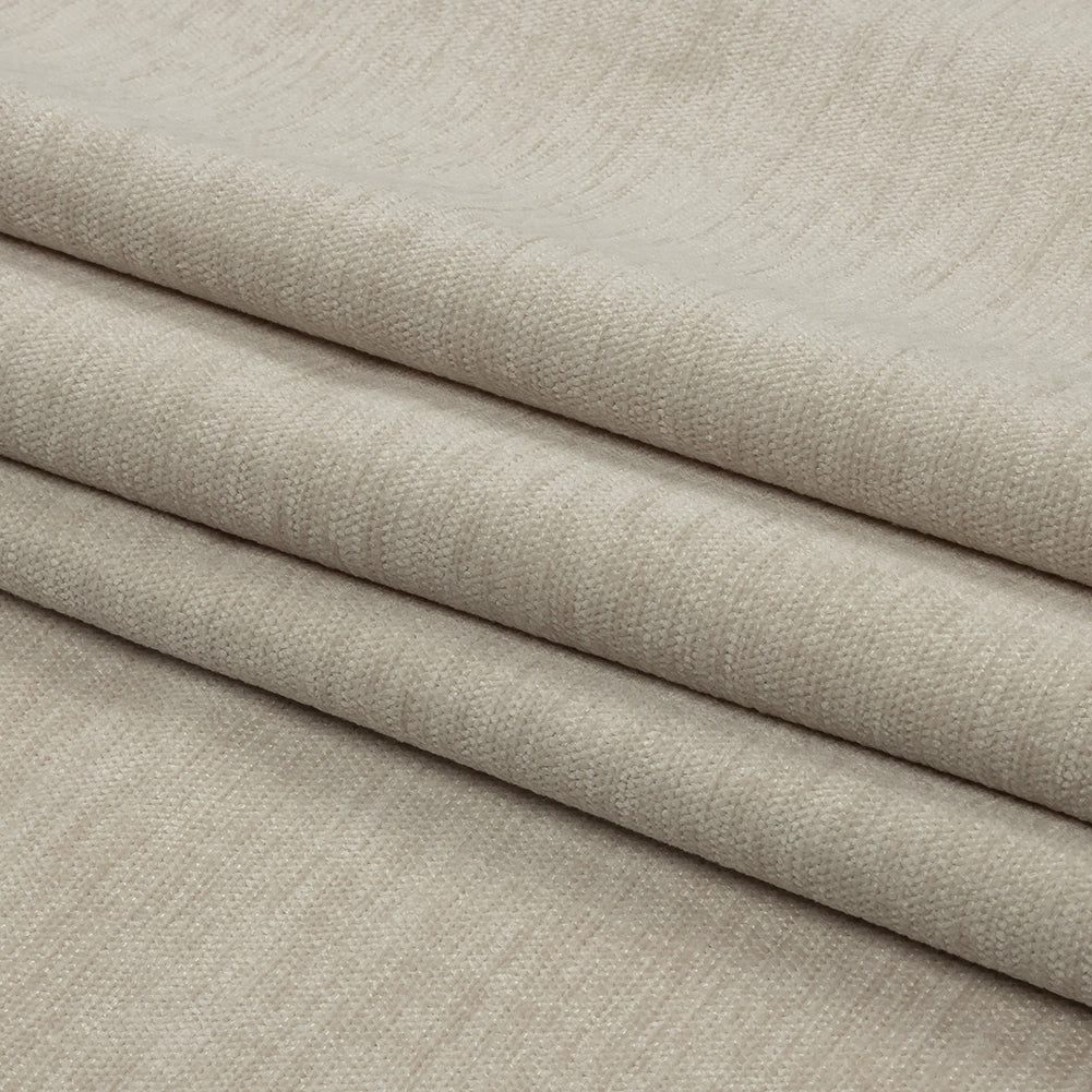 Polyester Upholstery Chenille - Oyster - British Imported Folded