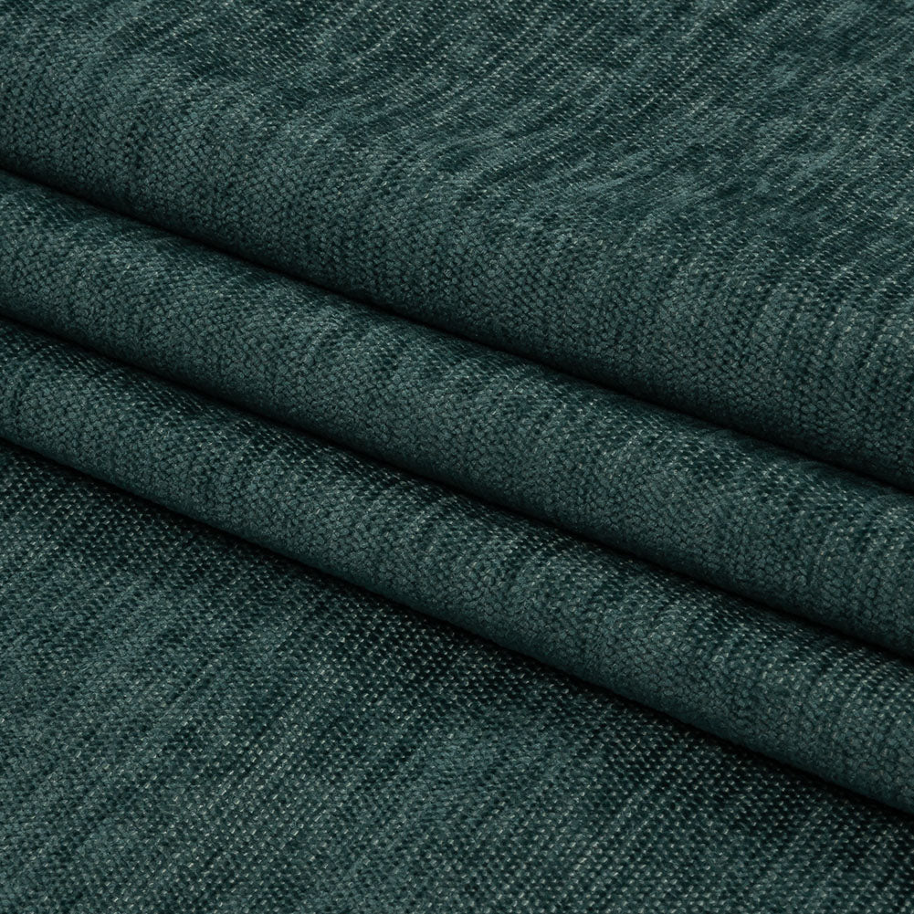 Polyester Upholstery Chenille - Teal - British Imported Folded